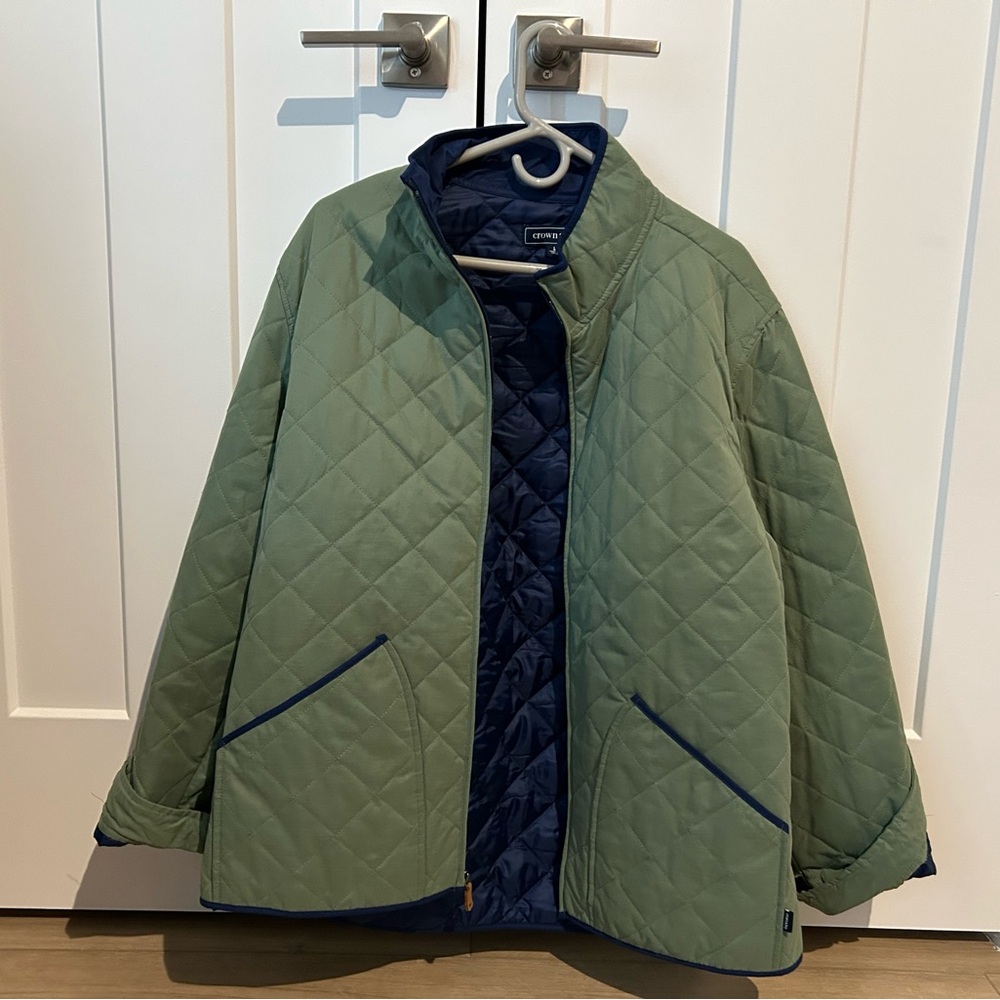 Olive/navy quilted jacket - Picture 3 of 9